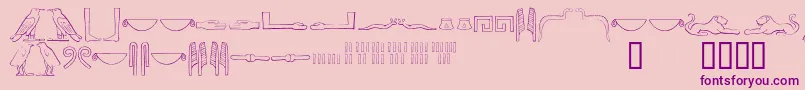 Police Ancientegyptianhieroglyphs – polices violettes sur fond rose