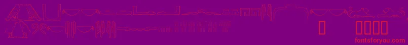 Ancientegyptianhieroglyphs Font – Red Fonts on Purple Background