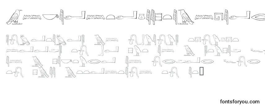 Ancientegyptianhieroglyphs -fontin tarkastelu