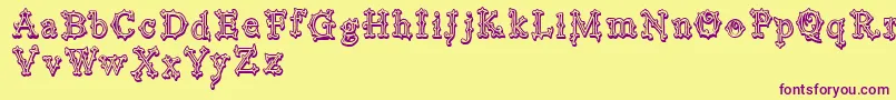 VtksBlackLabel Font – Purple Fonts on Yellow Background