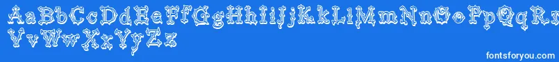 Fonte VtksBlackLabel – fontes brancas em um fundo azul