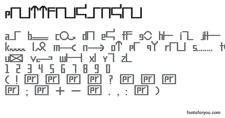 Schriftart Proofreader – Alphabet, Zahlen, spezielle Symbole