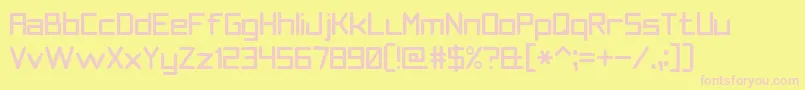 SmoothLine7-fontti – vaaleanpunaiset fontit keltaisella taustalla