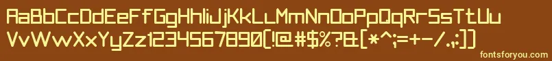SmoothLine7-fontti – keltaiset fontit ruskealla taustalla