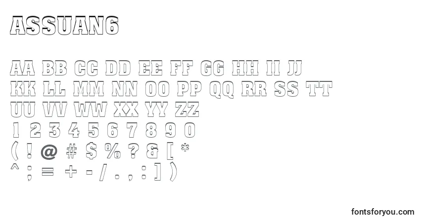 Schriftart Assuan6 – Alphabet, Zahlen, spezielle Symbole