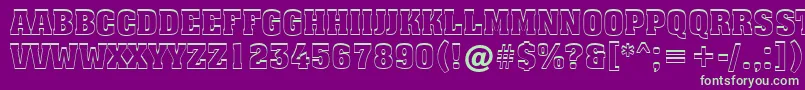 More about Assuan6 Font Assuan6 Font – Green Fonts on Purple Background