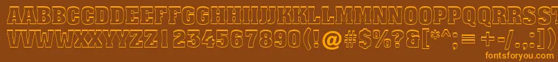 Assuan6-Schriftart – Orangefarbene Schriften auf braunem Hintergrund
