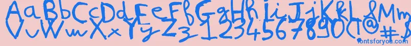 Czcionka NicolasFrespech – niebieskie czcionki na różowym tle