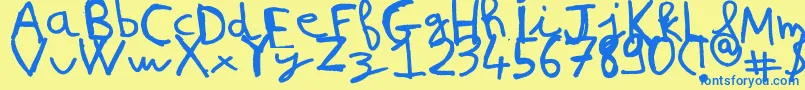 NicolasFrespech-fontti – siniset fontit keltaisella taustalla
