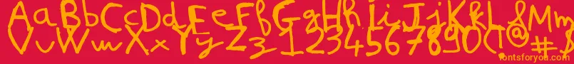 NicolasFrespech Font – Orange Fonts on Red Background