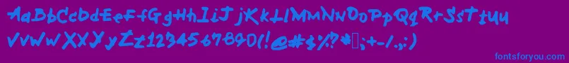 MhFont Font – Blue Fonts on Purple Background