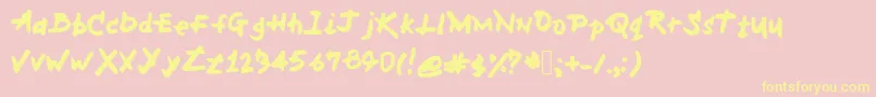 MhFont Font – Yellow Fonts on Pink Background