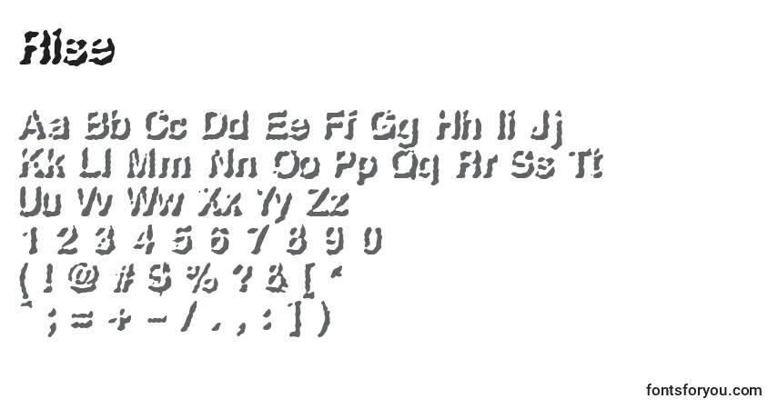 Czcionka Rise – alfabet, cyfry, specjalne znaki
