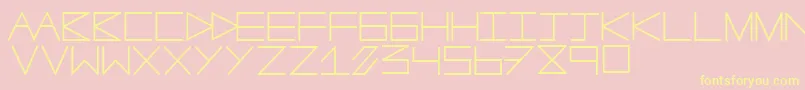Anotherline-fontti – keltaiset fontit vaaleanpunaisella taustalla