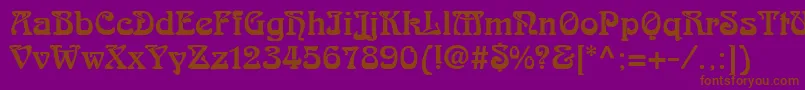 Czcionka ArtDecoSsi – brązowe czcionki na fioletowym tle