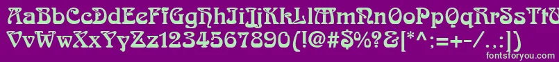 ArtDecoSsi Font – Green Fonts on Purple Background