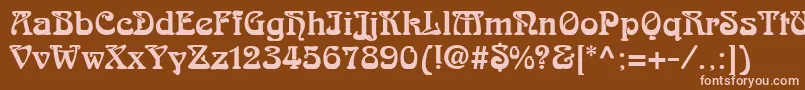 ArtDecoSsi Font – Pink Fonts on Brown Background