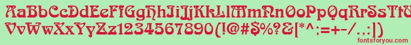 ArtDecoSsi Font – Red Fonts on Green Background