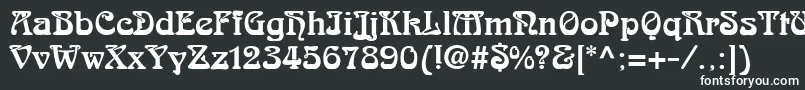 フォントArtDecoSsi – 黒い背景に白い文字