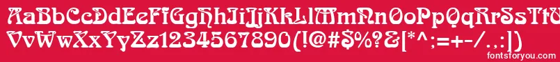 フォントArtDecoSsi – 赤い背景に白い文字