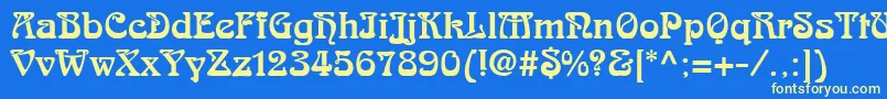 ArtDecoSsi Font – Yellow Fonts on Blue Background