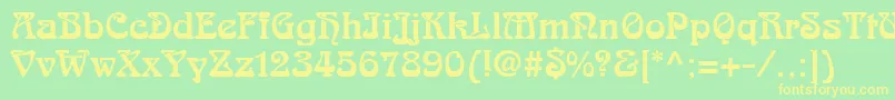 ArtDecoSsi Font – Yellow Fonts on Green Background