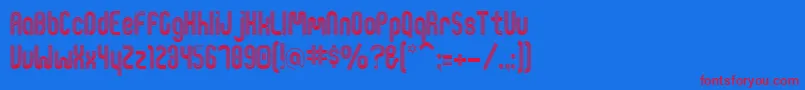 Shineon-Schriftart – Rote Schriften auf blauem Hintergrund