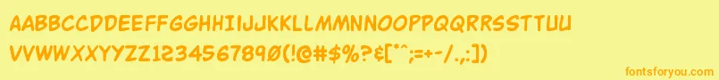 Lisätietoja Buddychampion-fontista Buddychampion-fontti – oranssit fontit keltaisella taustalla