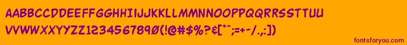 Buddychampion Font – Purple Fonts on Orange Background