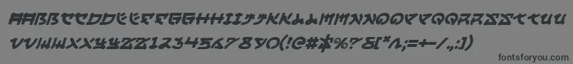 Fonte YamaMotoItalic – fontes pretas em um fundo cinza