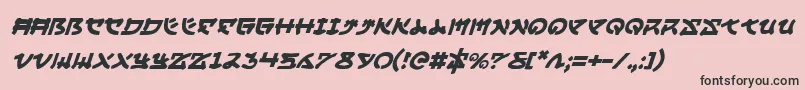 YamaMotoItalic Font – Black Fonts on Pink Background