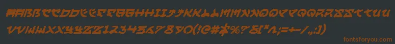 YamaMotoItalic Font – Brown Fonts on Black Background