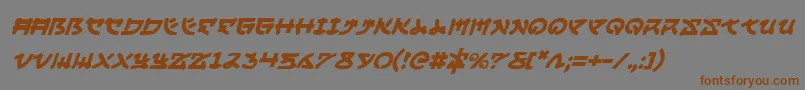 YamaMotoItalic-fontti – ruskeat fontit harmaalla taustalla