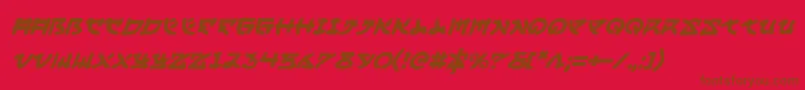 Więcej informacji o czcionce YamaMotoItalic Czcionka YamaMotoItalic – brązowe czcionki na czerwonym tle