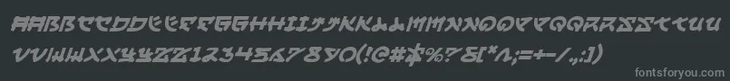 YamaMotoItalic Font – Gray Fonts on Black Background