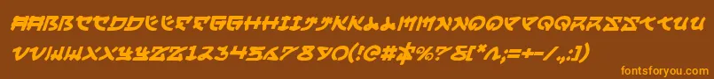 fuente YamaMotoItalic – Fuentes Naranjas Sobre Fondo Marrón