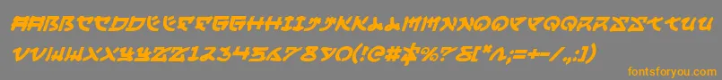 Czcionka YamaMotoItalic – pomarańczowe czcionki na szarym tle