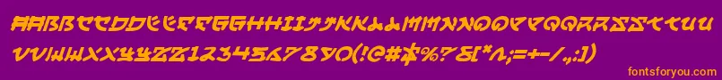 Police YamaMotoItalic – polices orange sur fond violet