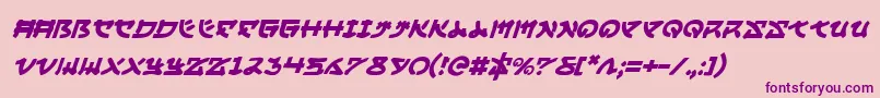 YamaMotoItalic-Schriftart – Violette Schriften auf rosa Hintergrund
