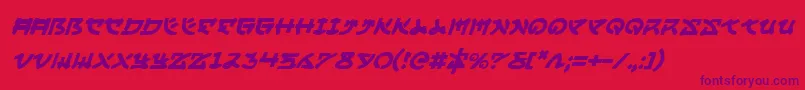 YamaMotoItalic Font – Purple Fonts on Red Background