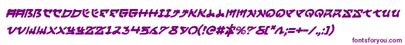 YamaMotoItalic Font – Purple Fonts on White Background