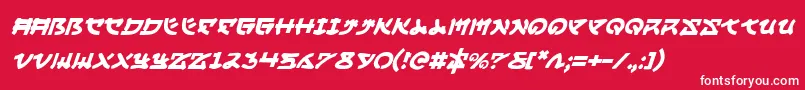 fuente YamaMotoItalic – Fuentes Blancas Sobre Fondo Rojo
