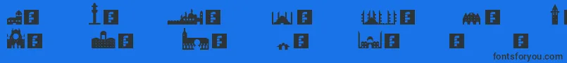 Istanbul Font – Black Fonts on Blue Background