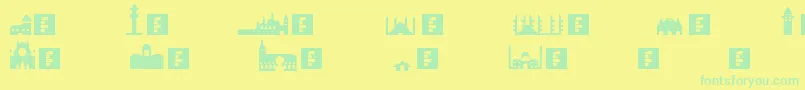 Istanbul Font – Green Fonts on Yellow Background