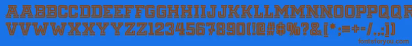 Fargofaronf Font – Brown Fonts on Blue Background