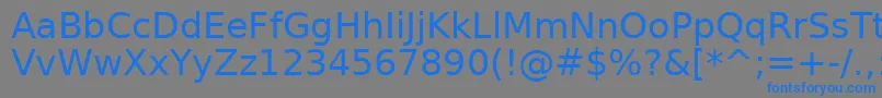 フォントPrimaSansBt – 灰色の背景に青い文字