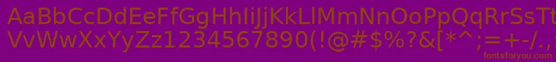 PrimaSansBt Font – Brown Fonts on Purple Background