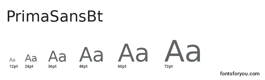 Размеры шрифта PrimaSansBt