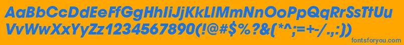 AvignonBoldItalic Font – Blue Fonts on Orange Background