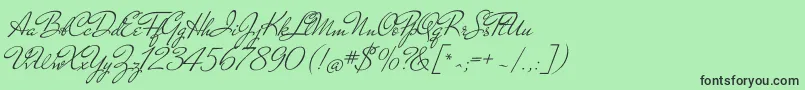 MrdehavilandRegular Font – Black Fonts on Green Background